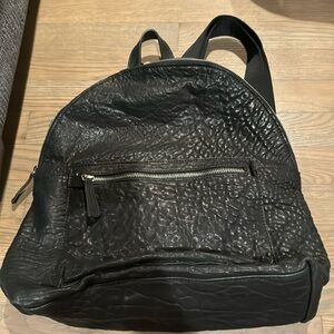 Black leather backpack